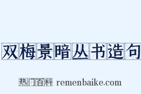 双梅景暗丛书造句是什么意思的图片